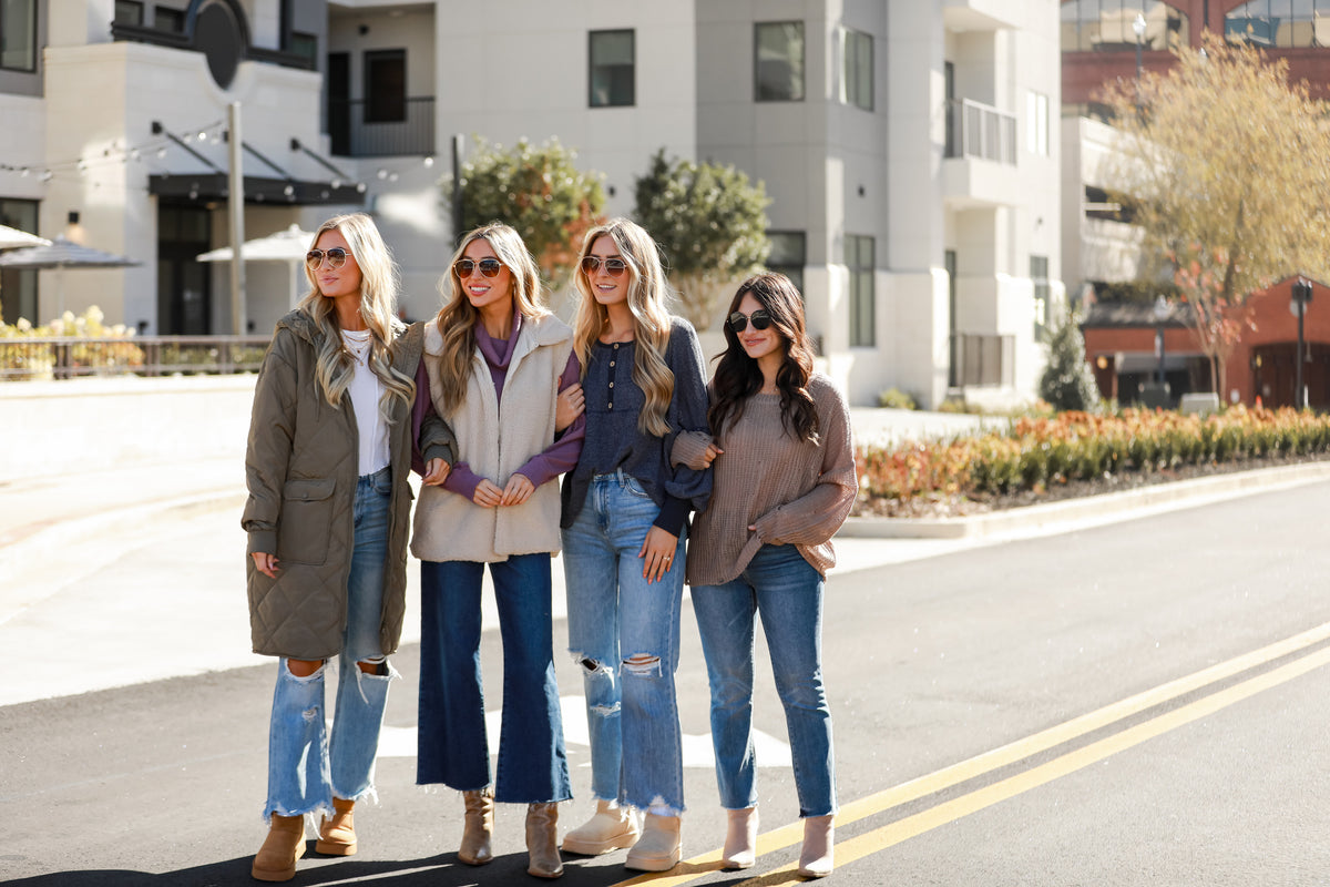 models wearing cute winter outfits