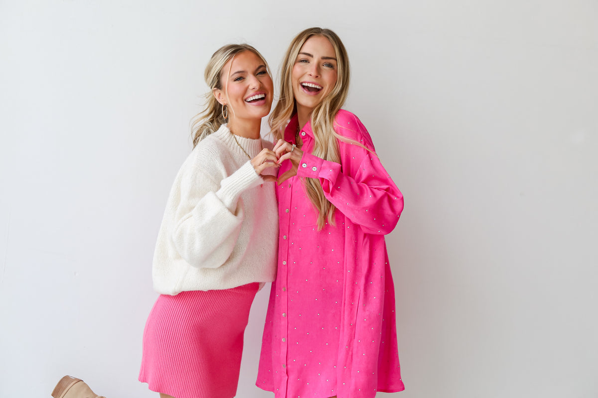 models wearing cute valentine's day outfits