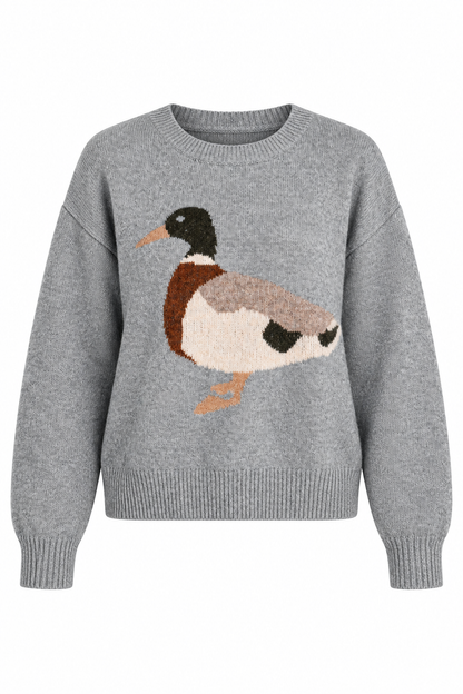 Lucky Duck Graphic Blue Sweater