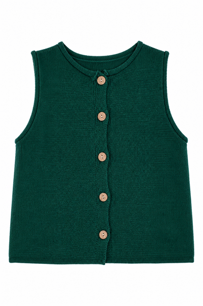 Polished Layers Button Front Knit Vest