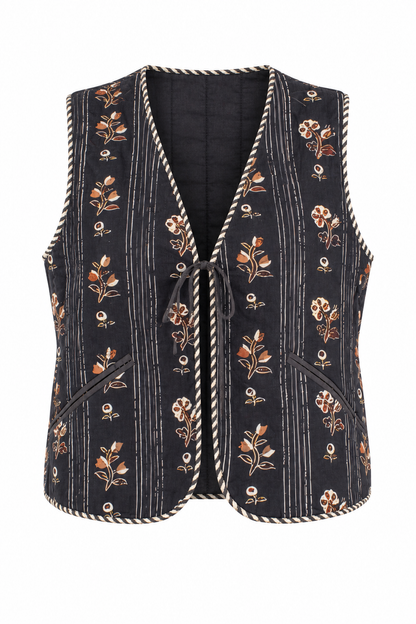 Western Wind Navy Floral Vest