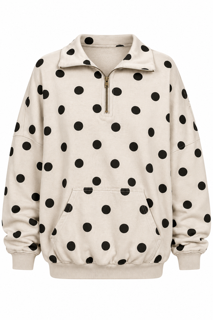 Perfectly Spotted Oatmeal Polka Dot Sweatshirt