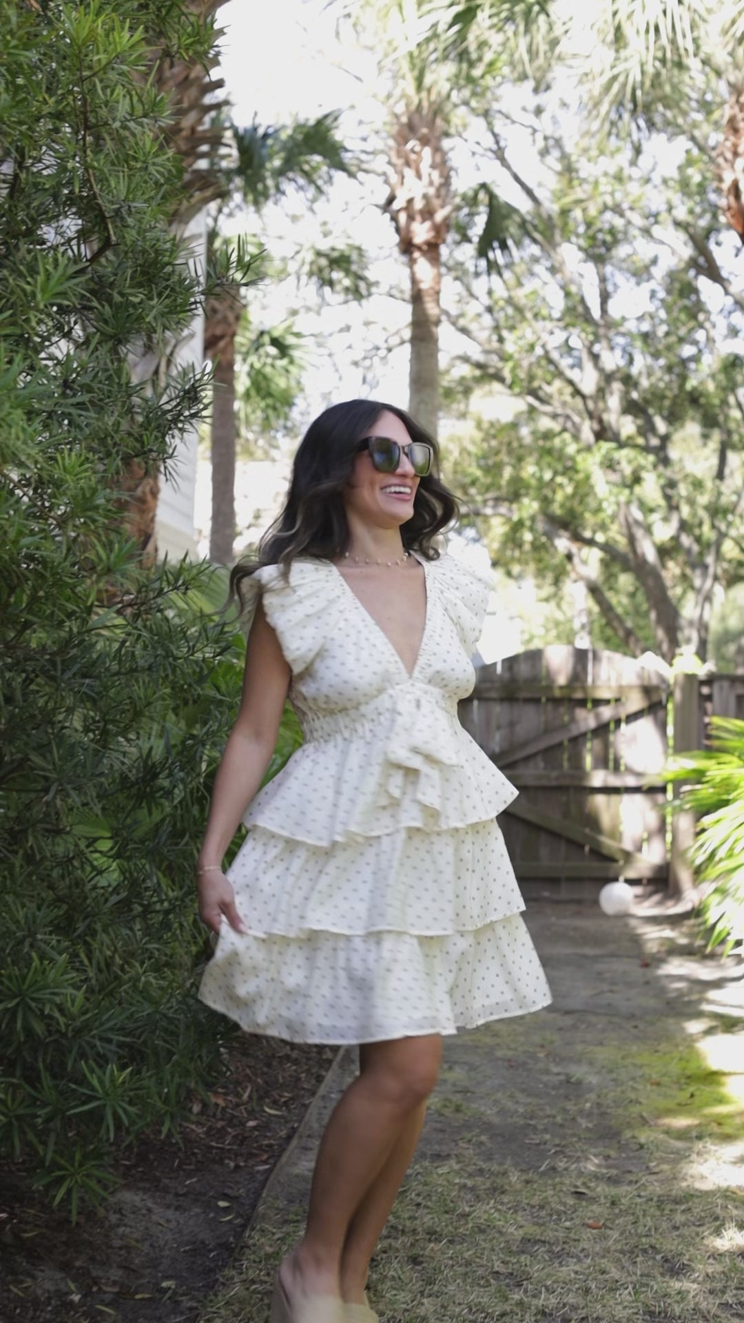 Day Well Spent Polka Dot Cream Mini Dress