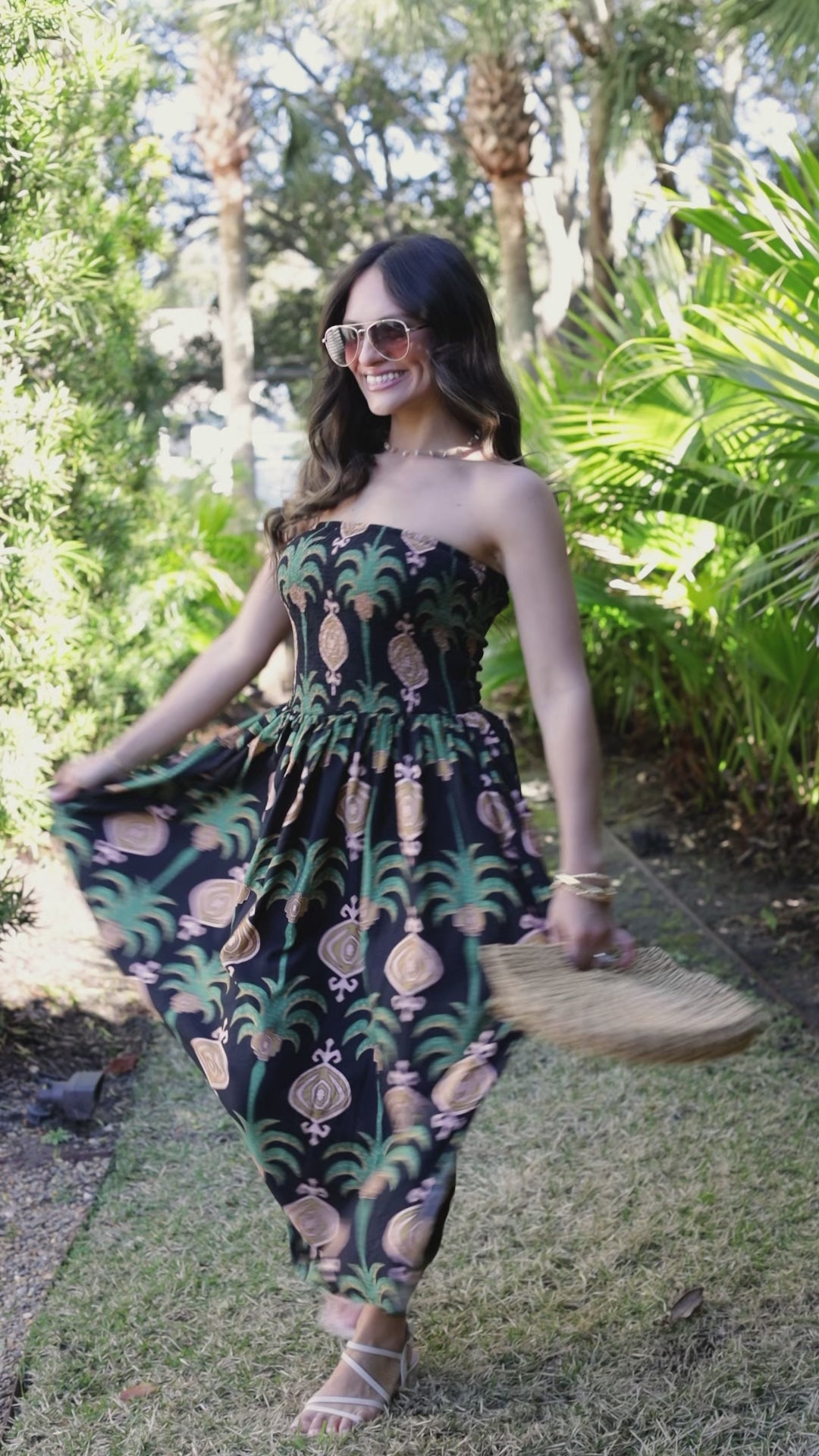 Chic Essential Strapless Smocked Black Maxi Dress