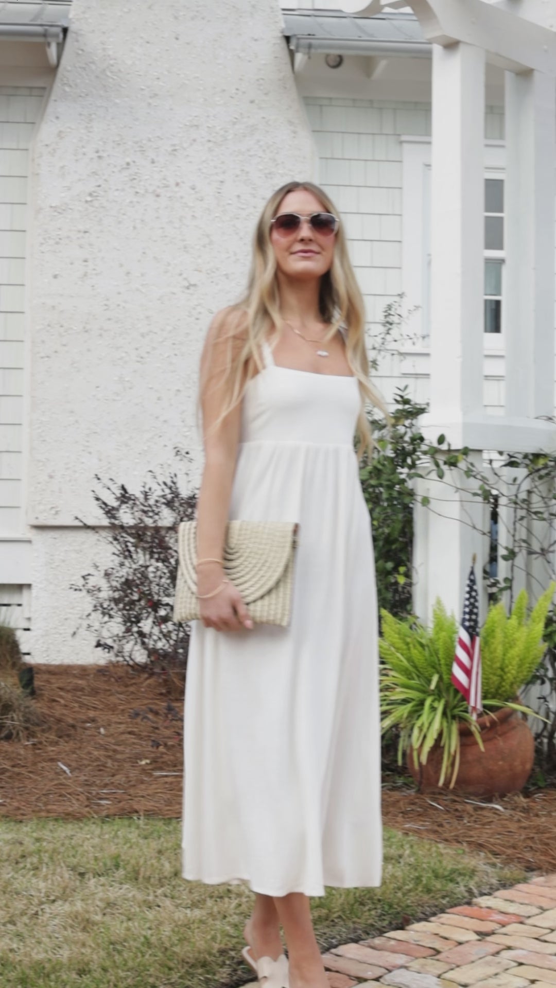 FINAL SALE - Want It All Sleeveless Off White Midi Dress
