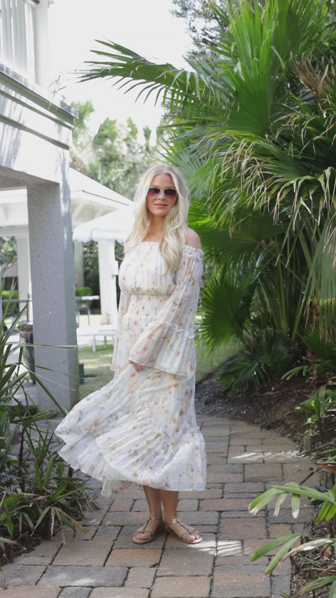 Best Dressed Blue Floral Pleated Maxi Dress