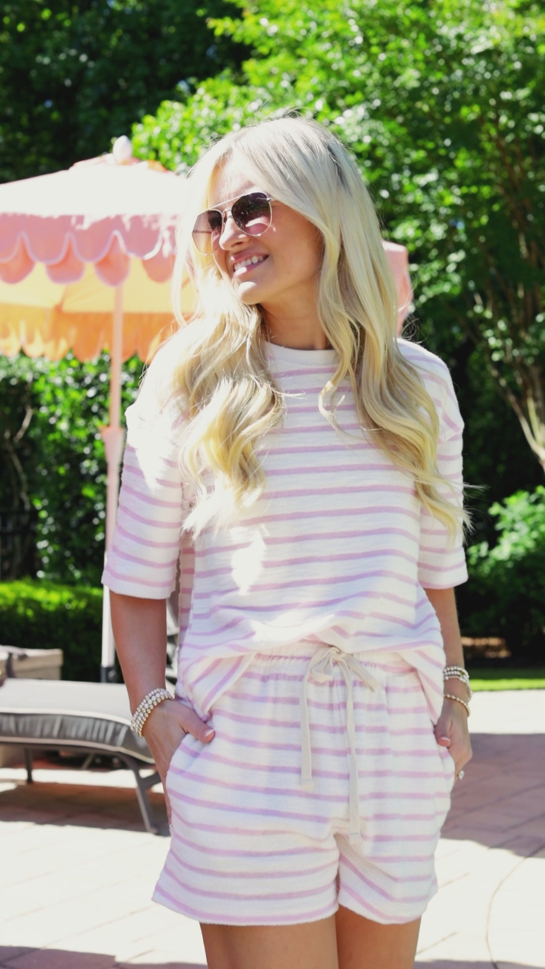 Sweetly So Pink Stripe Knit Top