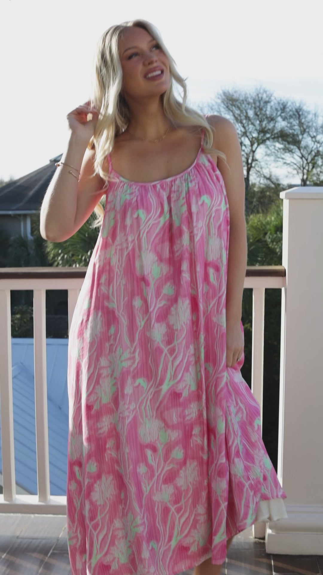 Pink Mirage Abstract Print Maxi Dress