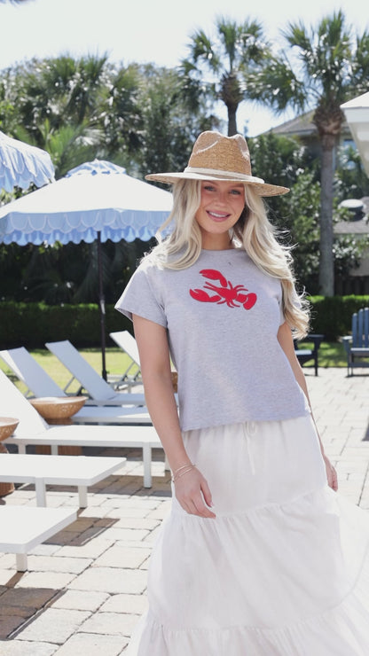 Cape Escape Heather Grey Lobster Graphic Tee