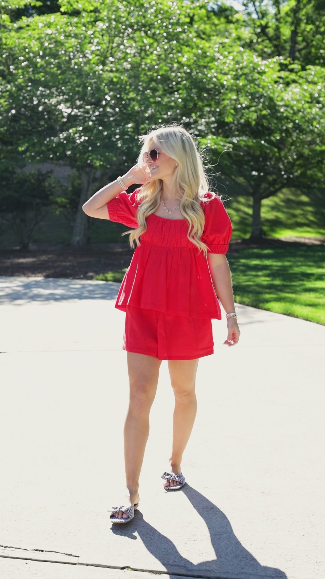 Summer Stroll Peplum Blouse - DU Deal