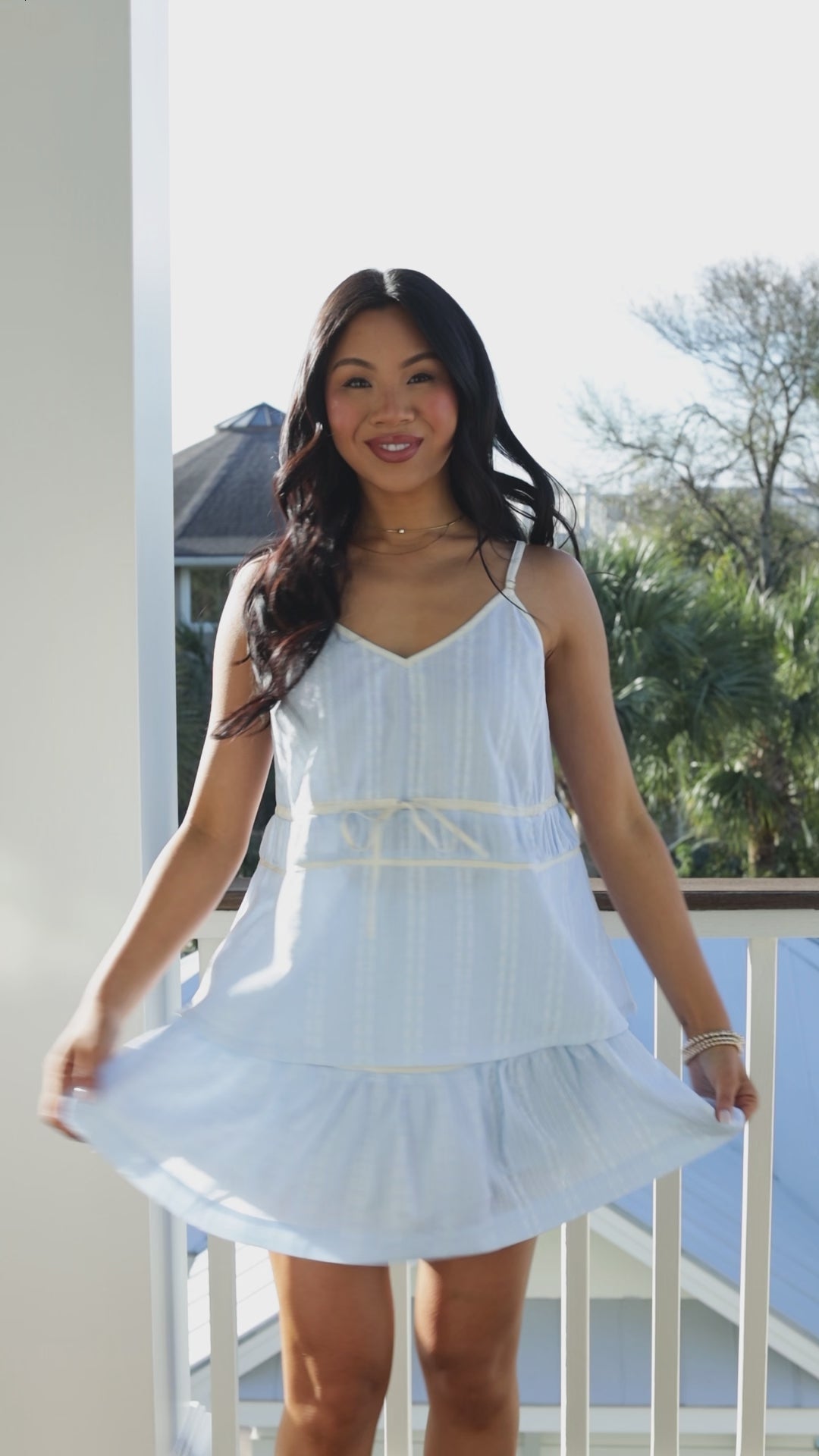 Freshly Picked Peplum Light Blue Tank Top