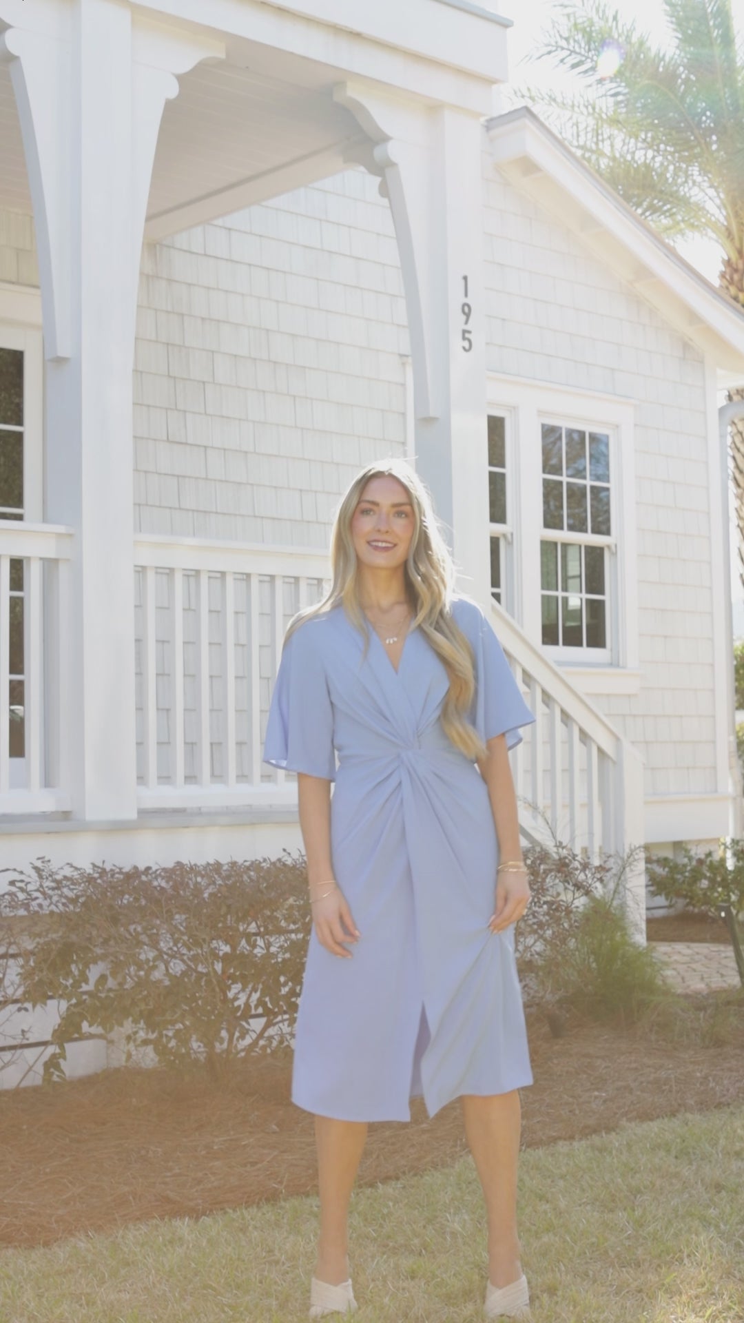 FINAL SALE - Periwinkle Poise Blue Midi Dress