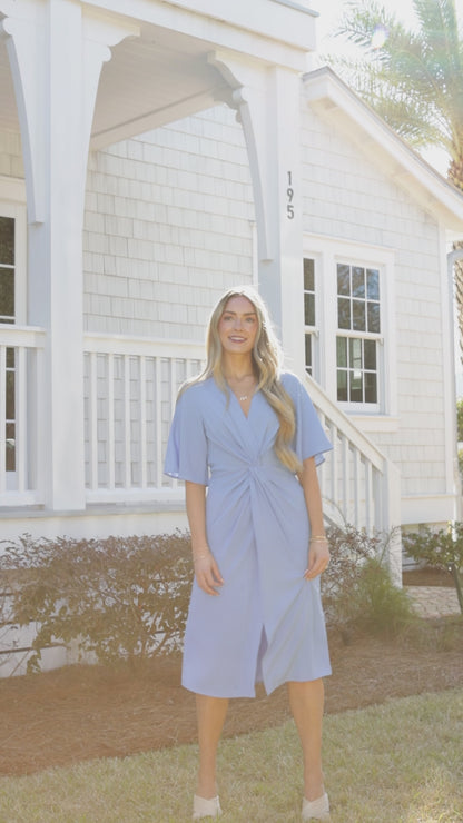 FINAL SALE - Periwinkle Poise Blue Midi Dress