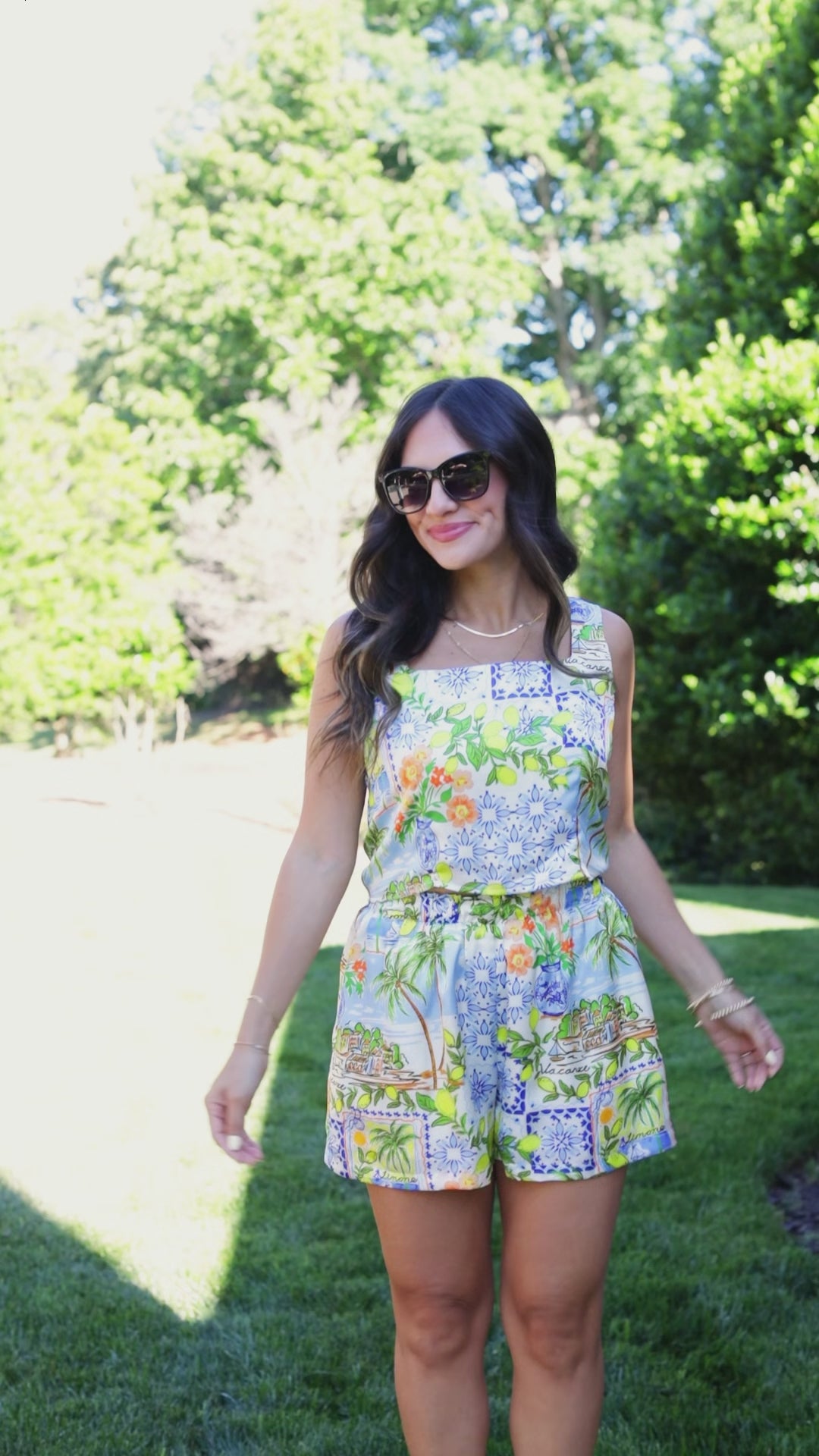 Island Escape Tropical Print Ivory Tank