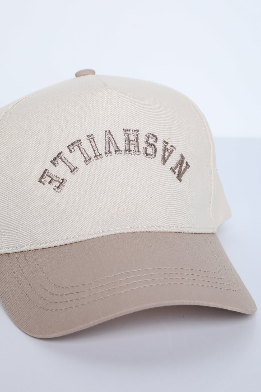 Beige Nashville Embroidered Hat