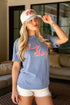Woman wearing a blue &