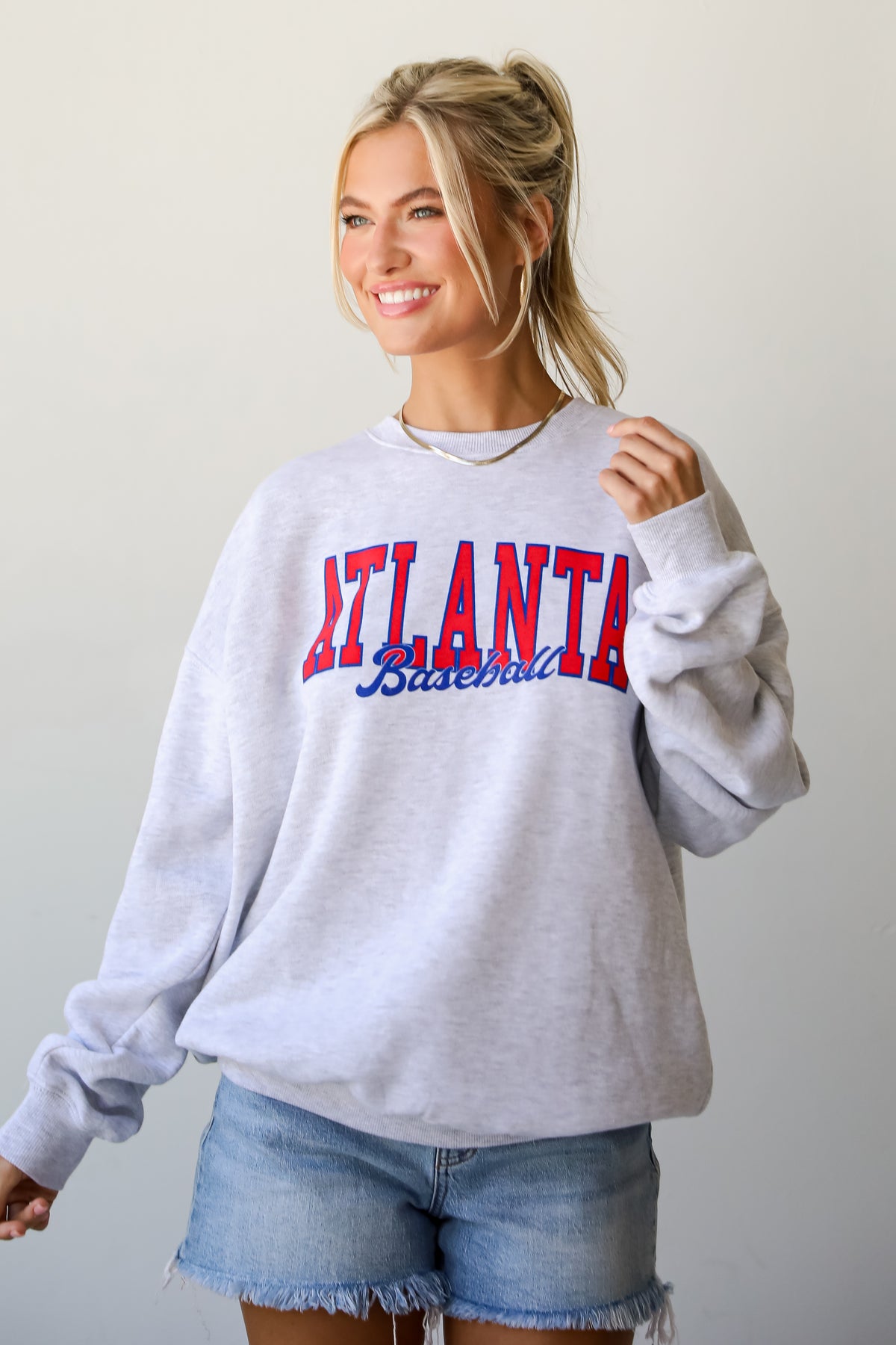 Heather Grey Atlanta Baseball Sweatshirt