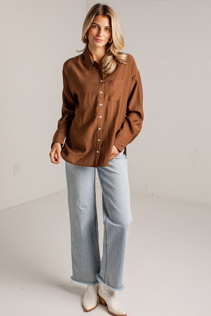 Making Plans Button-Up Blouse