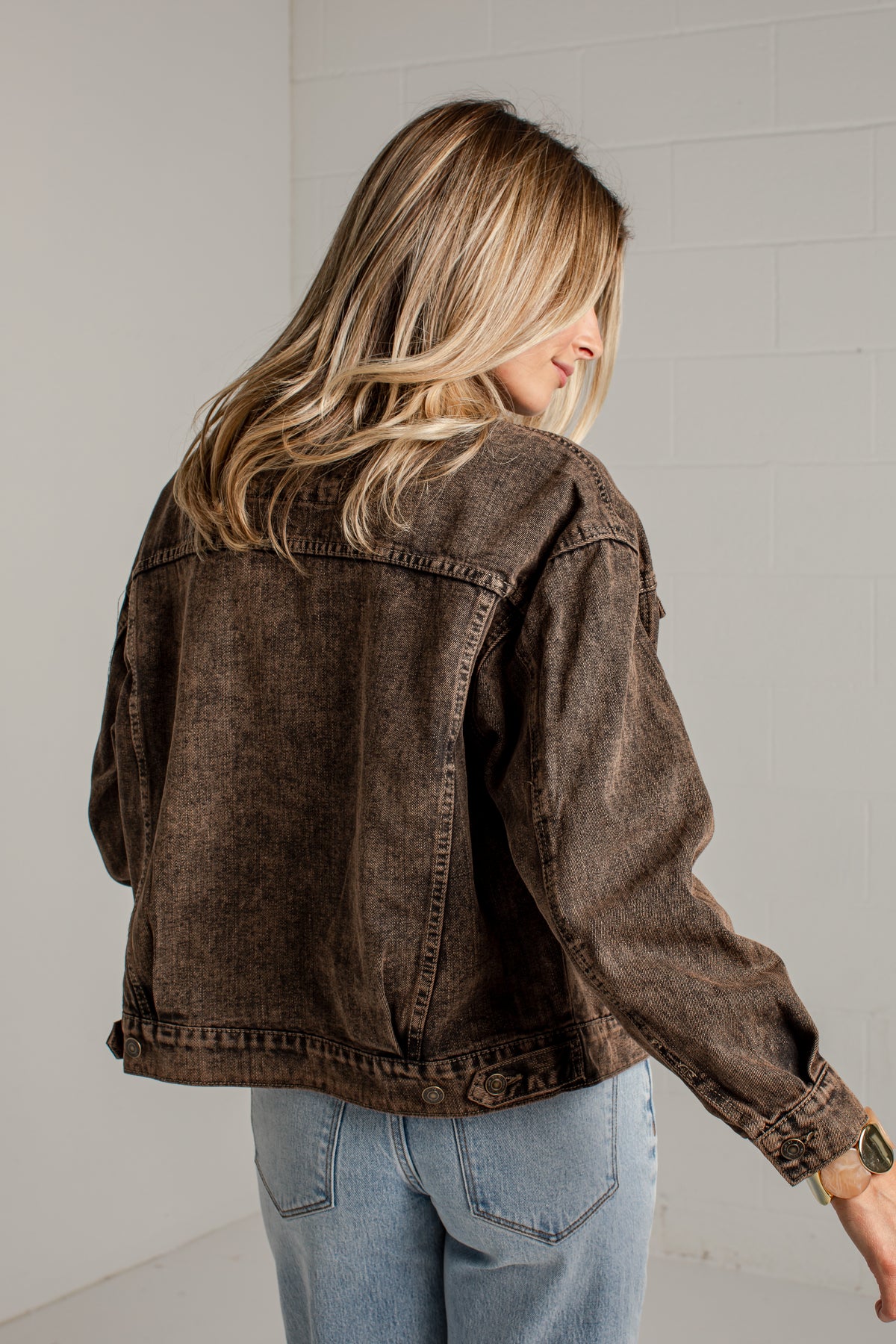 Offbeat Charm Brown Corduroy Washed Jacket
