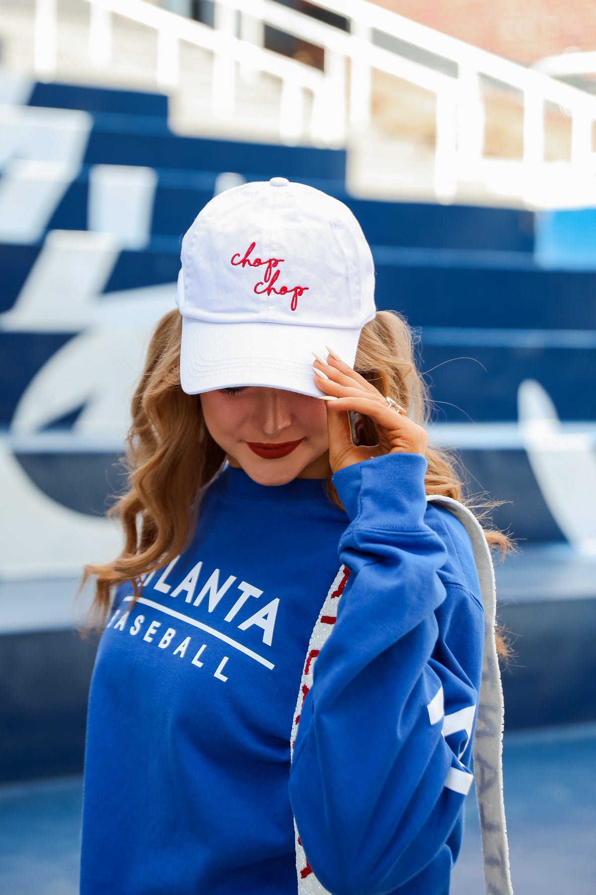 Red Chop Chop Script Embroidered Hat