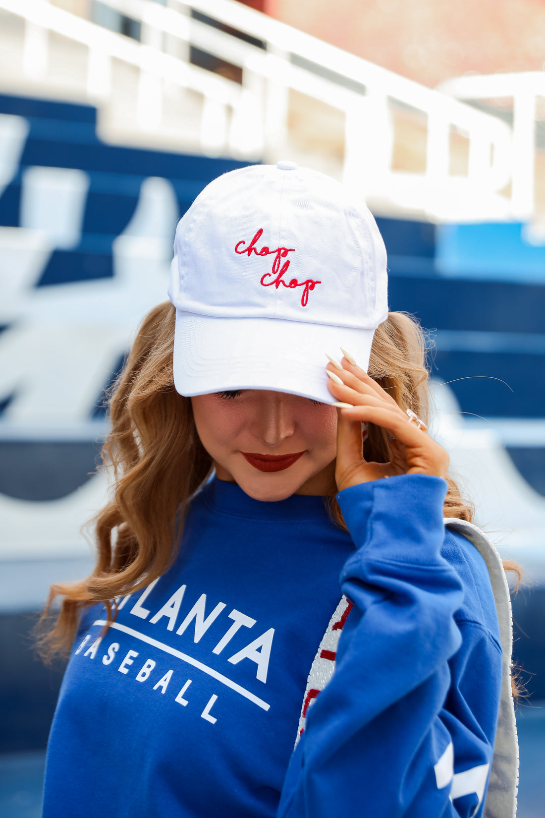 Red Chop Chop Script Embroidered Hat