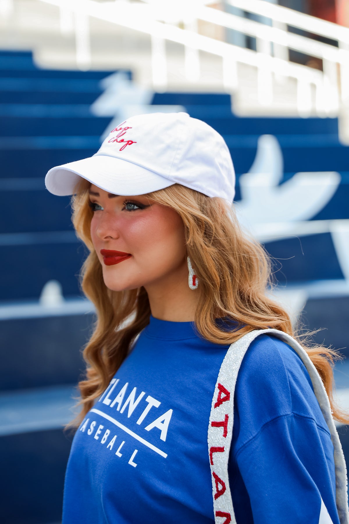 Red Chop Chop Script Embroidered Hat