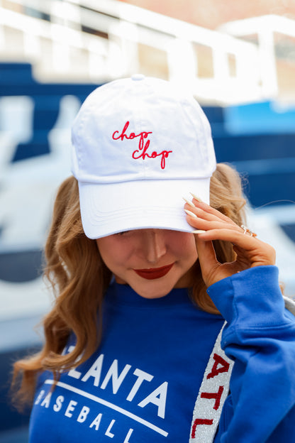 Red Chop Chop Script Embroidered Hat