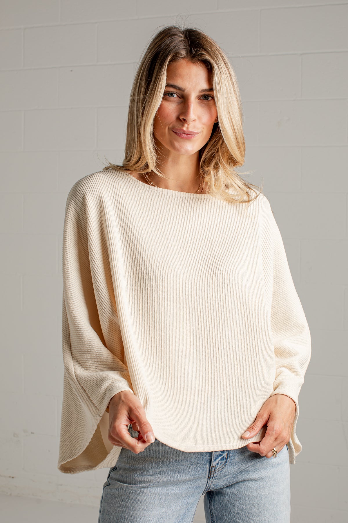 Nothing But Ease Cream Relaxed Knit Top