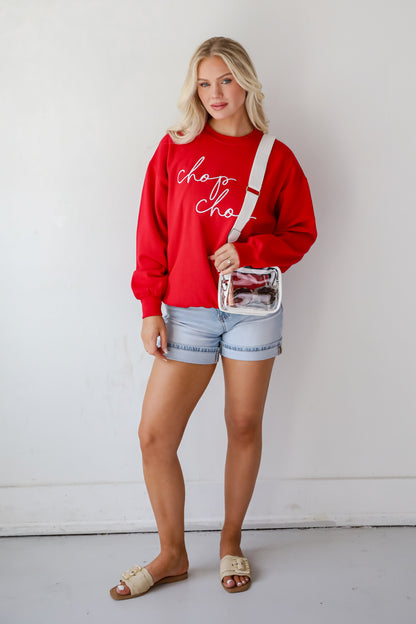 Chop Chop Script Embroidered Sweatshirt