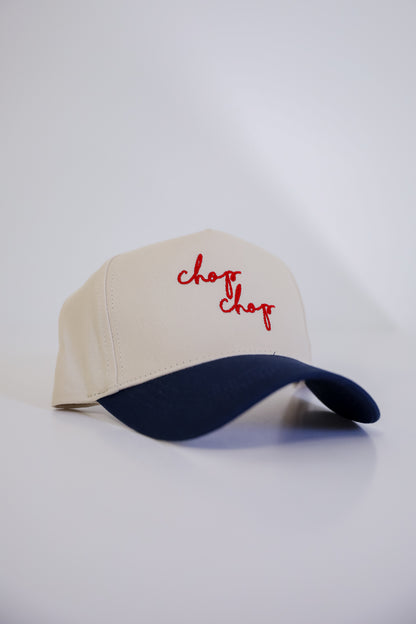 Chop Chop Script Embroidered Color Block Hat
