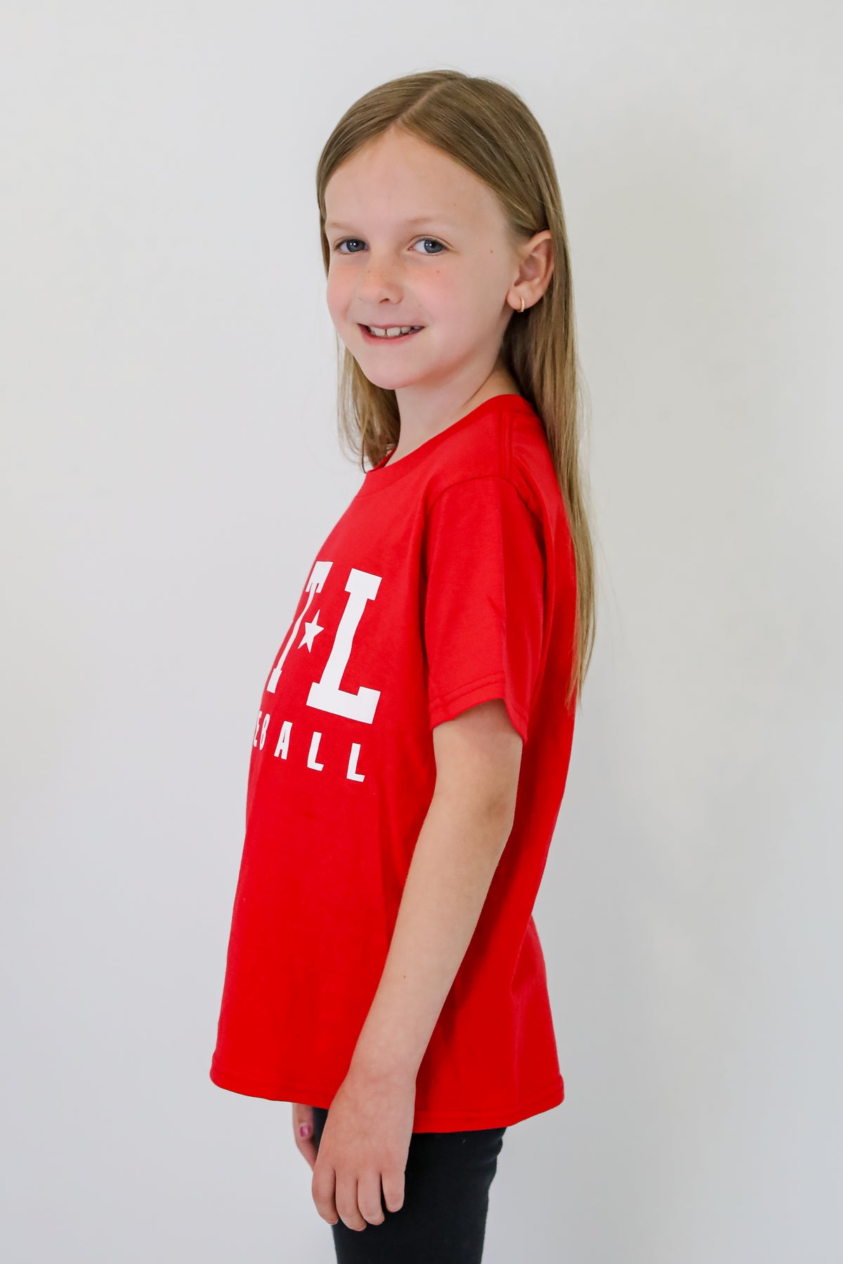 Youth Red ATL Star Baseball Tee