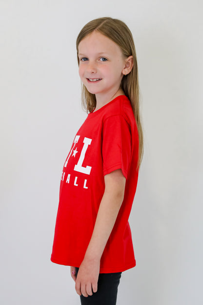 Youth Red ATL Star Baseball Tee