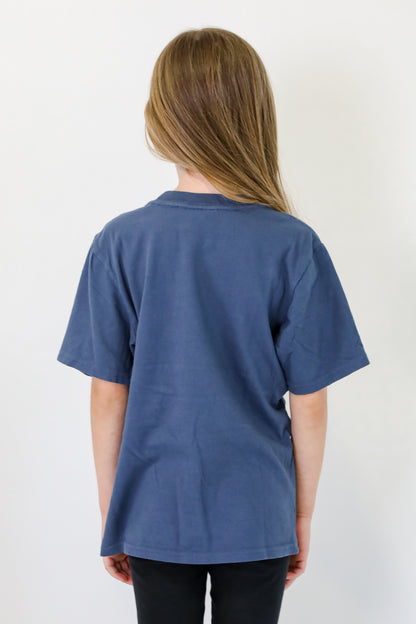Youth Denim Atlanta Baseball Block Letter Tee