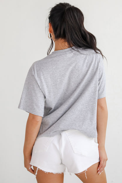 Heather Grey/White Atlanta Cropped Tee