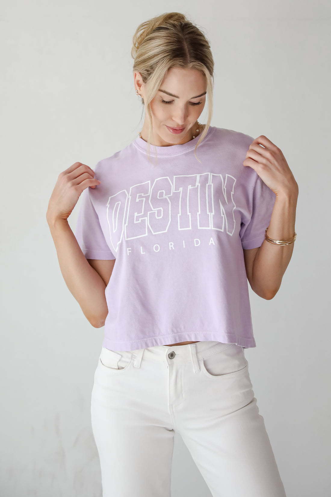 Lavender Destin Florida Cropped Tee