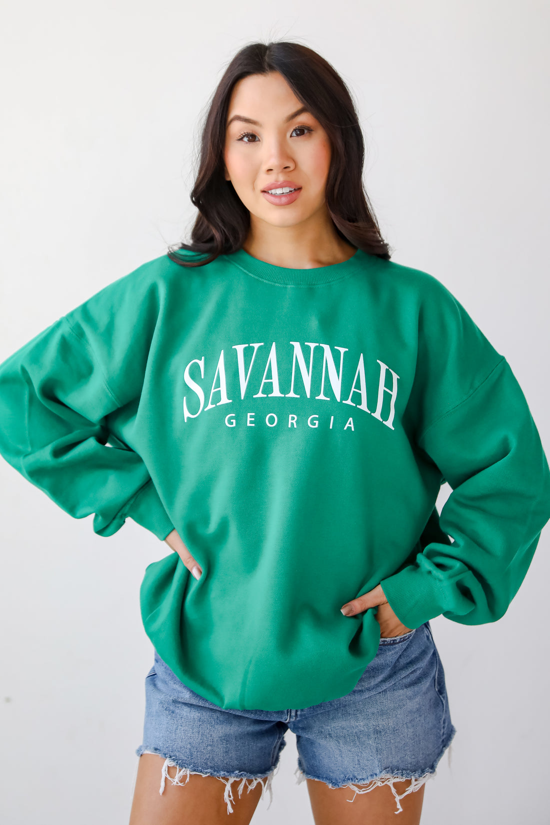Green Savannah Georgia Block Letter Sweatshirt