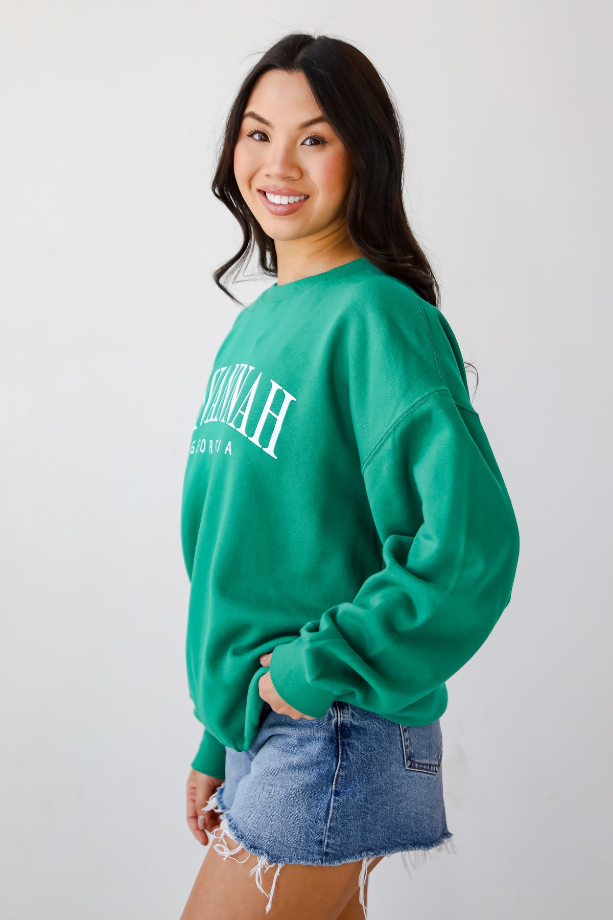 Green Savannah Georgia Block Letter Sweatshirt