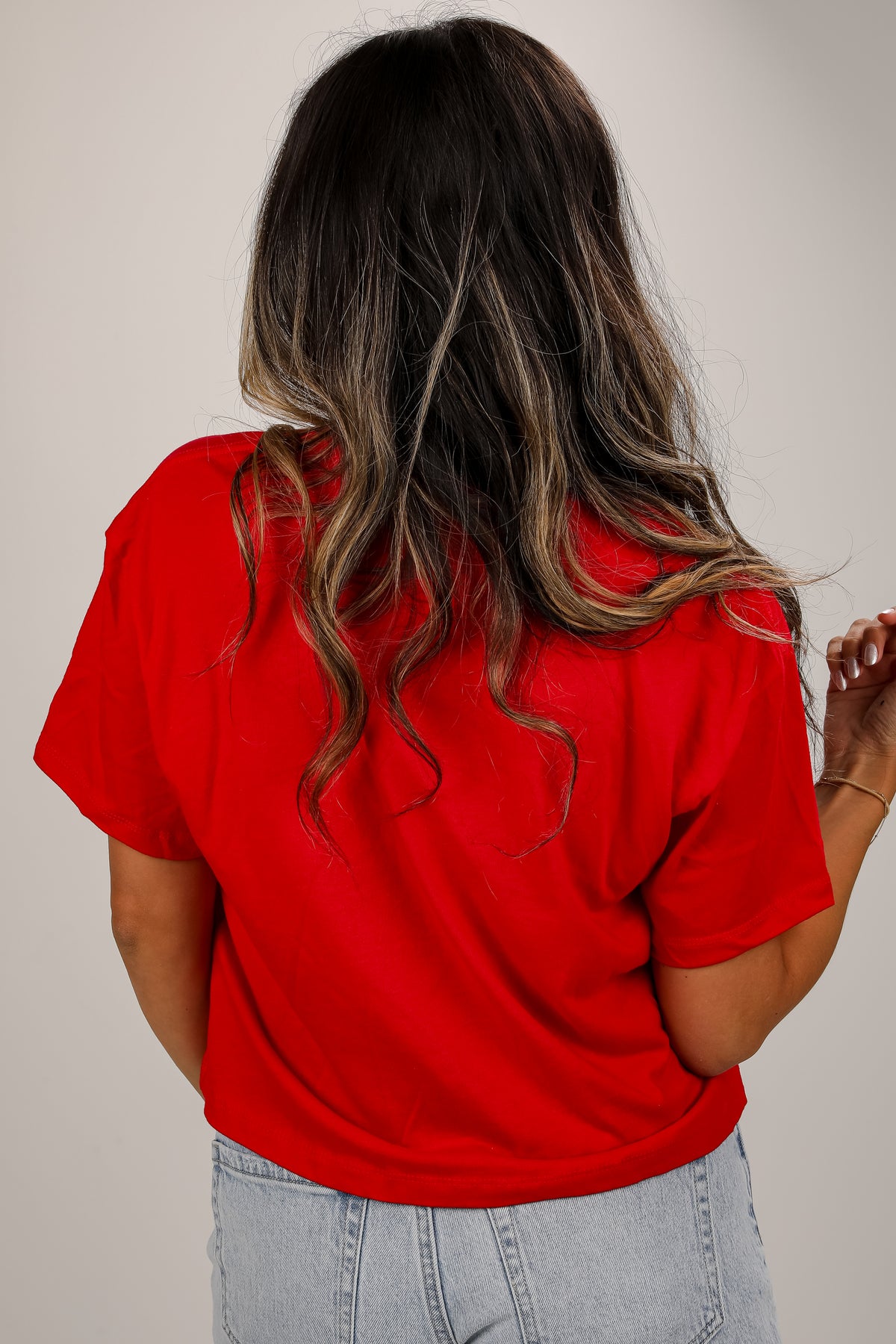 Red ATL Star Baseball Cropped Tee