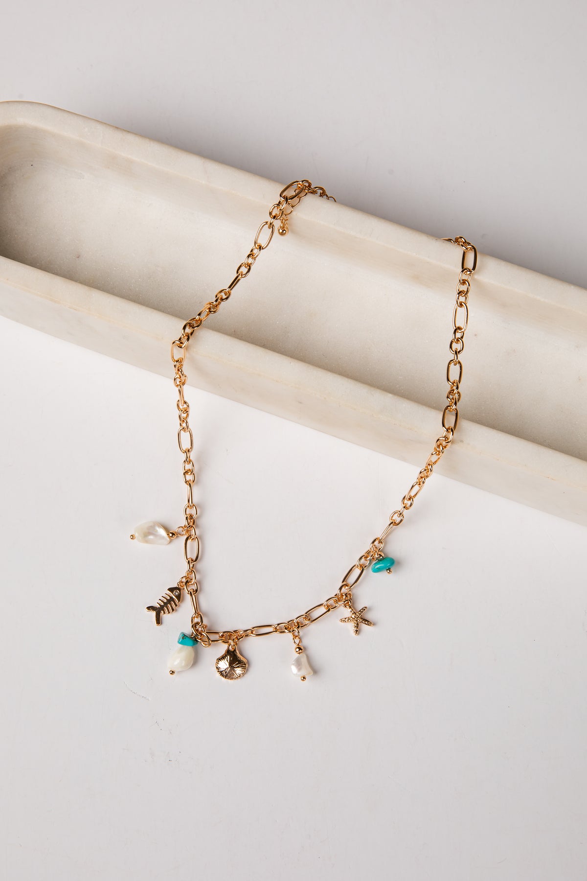 FINAL SALE - Capri Gold Charm Necklace