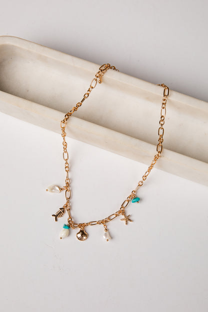 FINAL SALE - Capri Gold Charm Necklace
