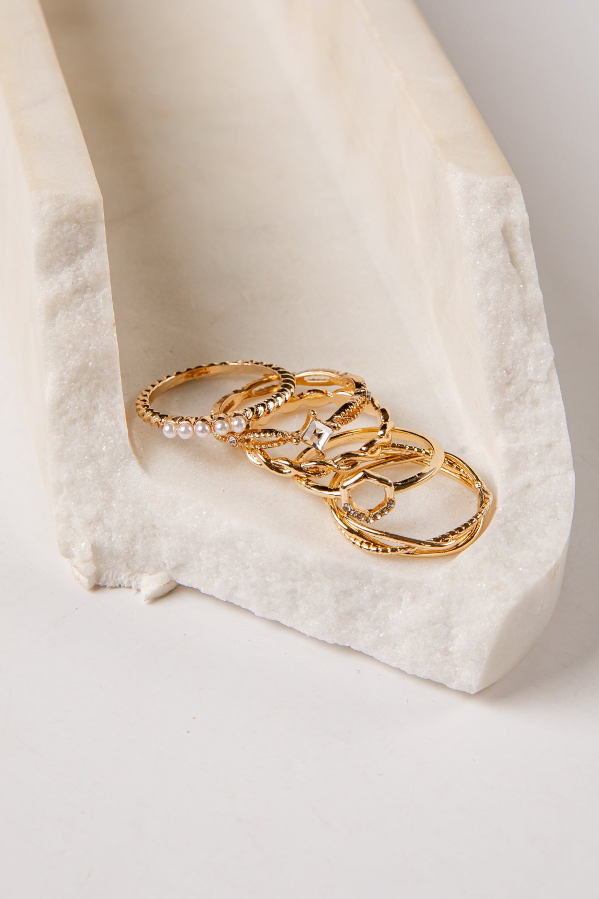 gold ring set of 5
