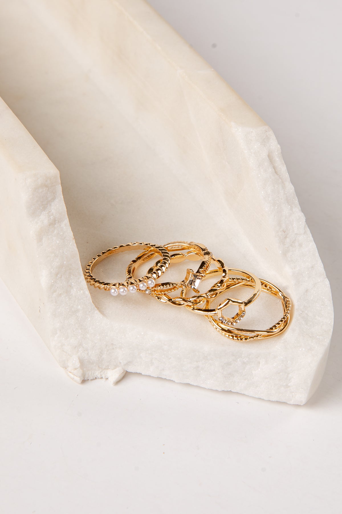 gold ring set of 5