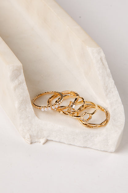 gold ring set of 5