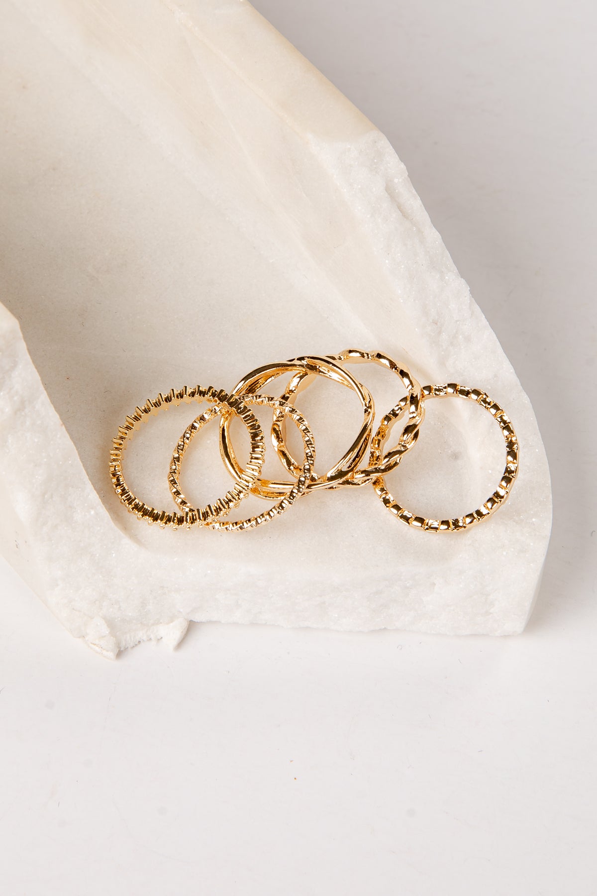 gold ring set of 5