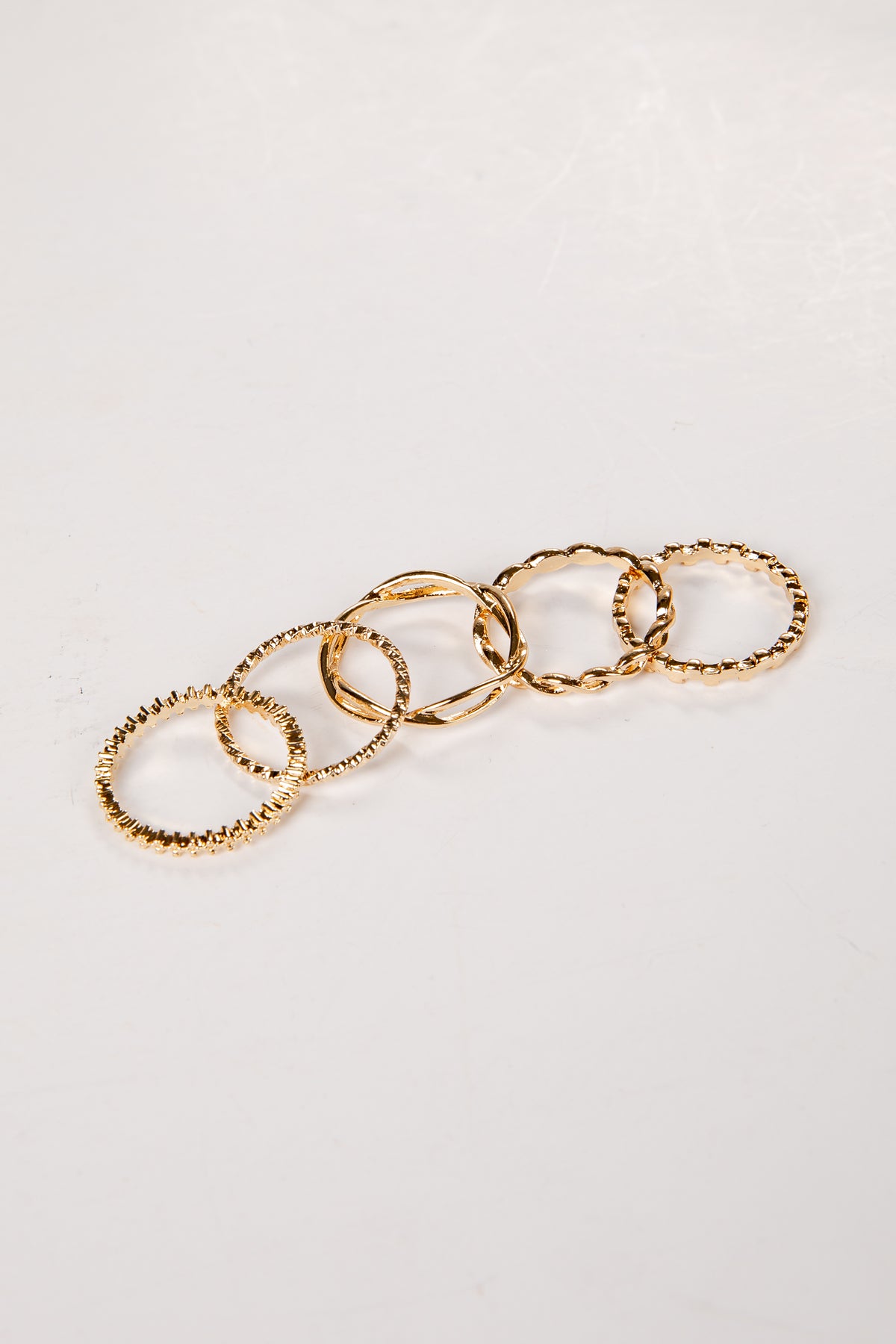 gold ring set of 5