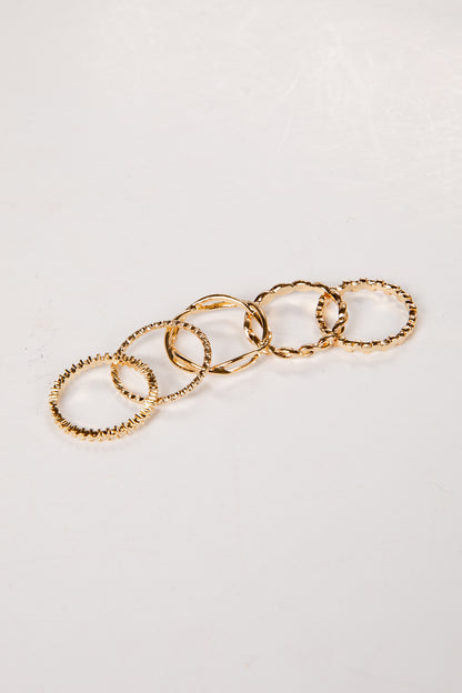 gold ring set of 5