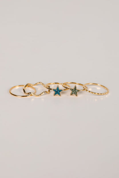 Erin Gold Star Ring Set