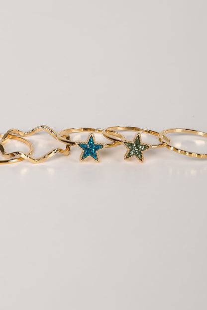 Erin Gold Star Ring Set