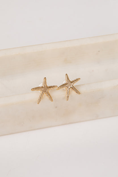 Maisie Starfish Gold Stud Earrings