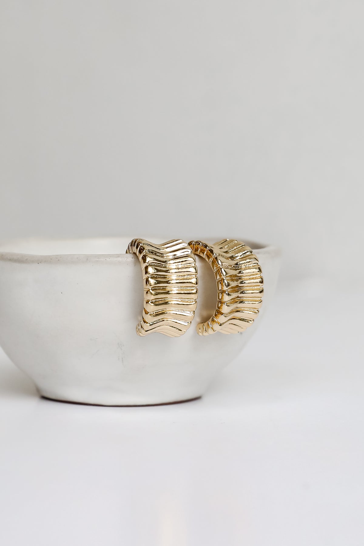 Samantha Textured Hoop Earrings